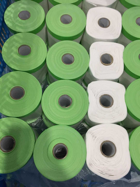 Pano pré-gravado Filme de máscara para economia de tempo rápido Máscara rápida de poliéster com fita para pintor Decorador Fita adesiva Máscara HDPE com fita adesiva para pintura de casas