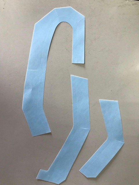 Fita de PVC cortada para aplicação de pintura de automóveis